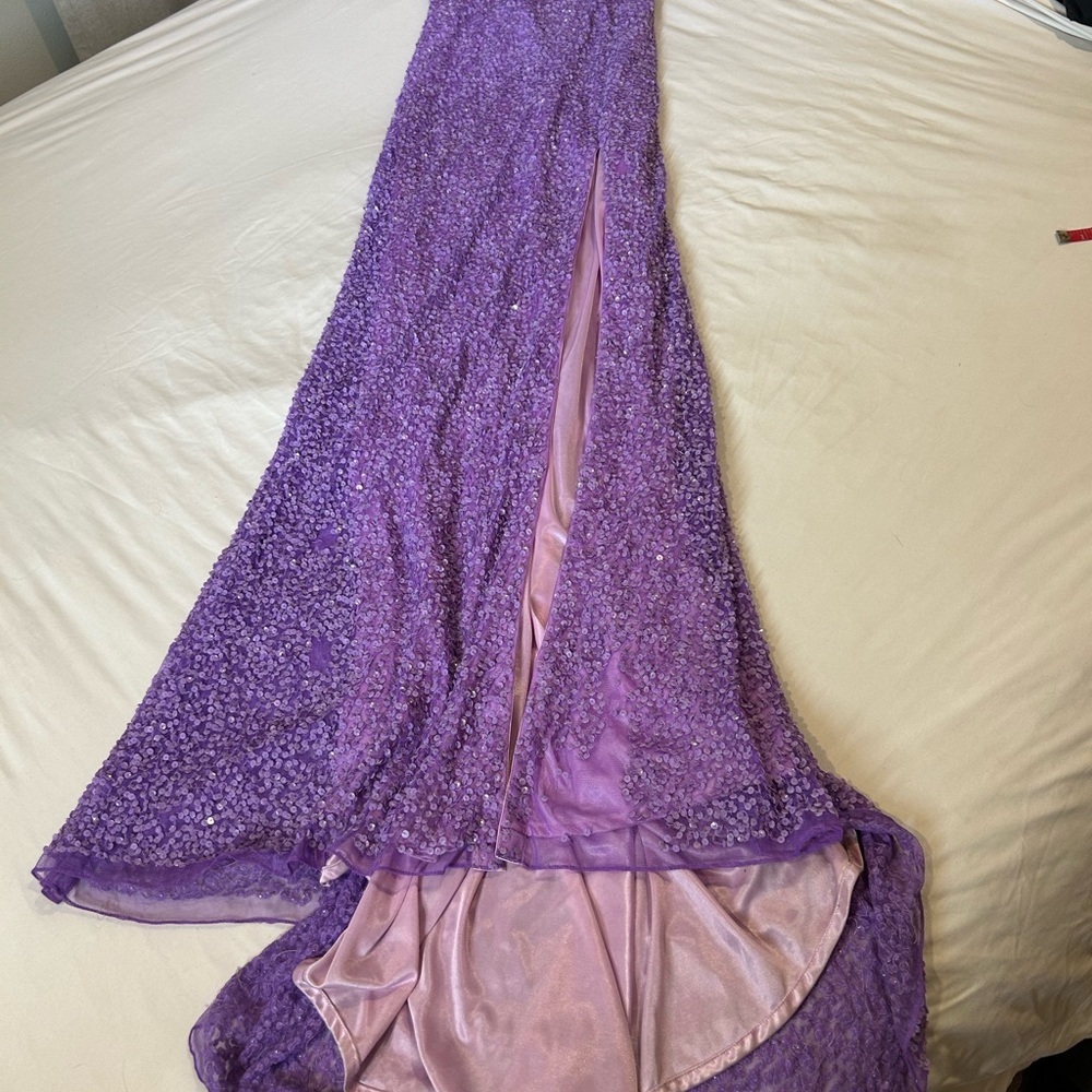 Source Unknown Purple Sequin Gown